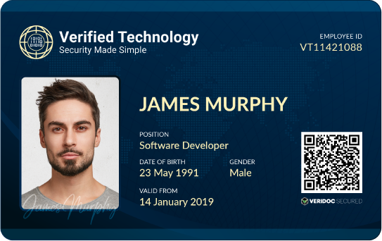 Veridoc Global Blockchain Employee Id Card