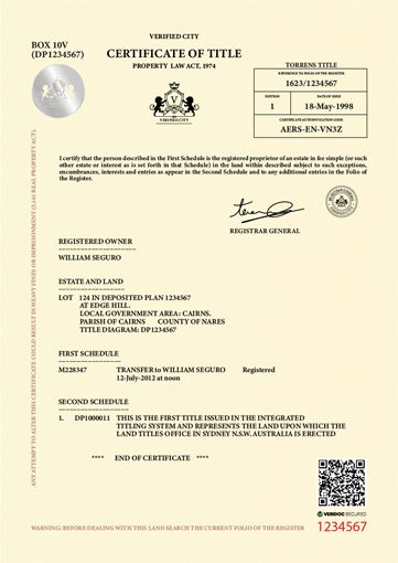 Proof Of Concept For Certificate Of Title Veridoc Global 9998