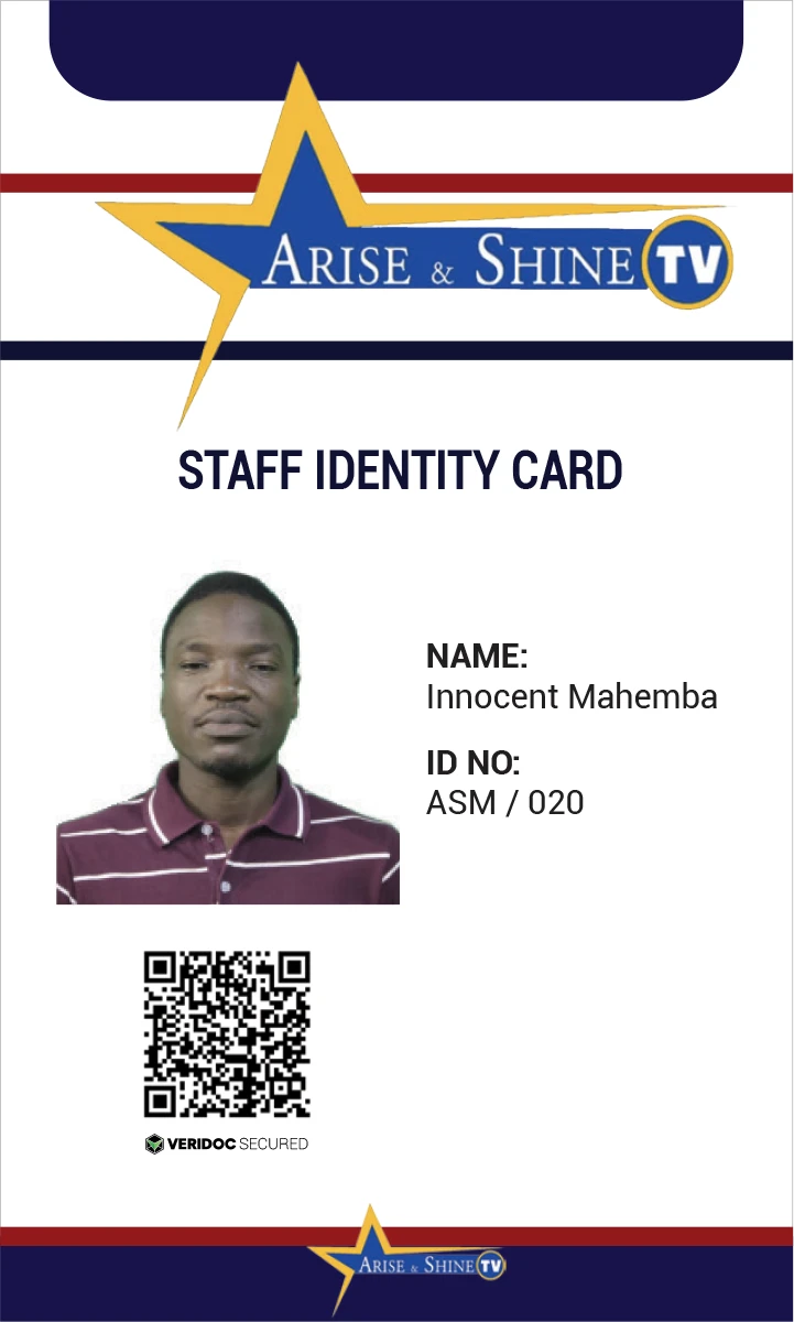 Arise and Shine TV ID Card
