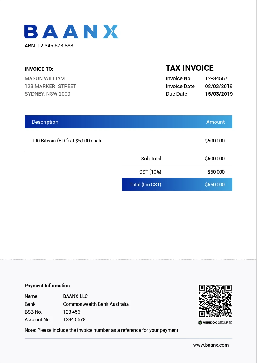 Bitcoin Invoice
