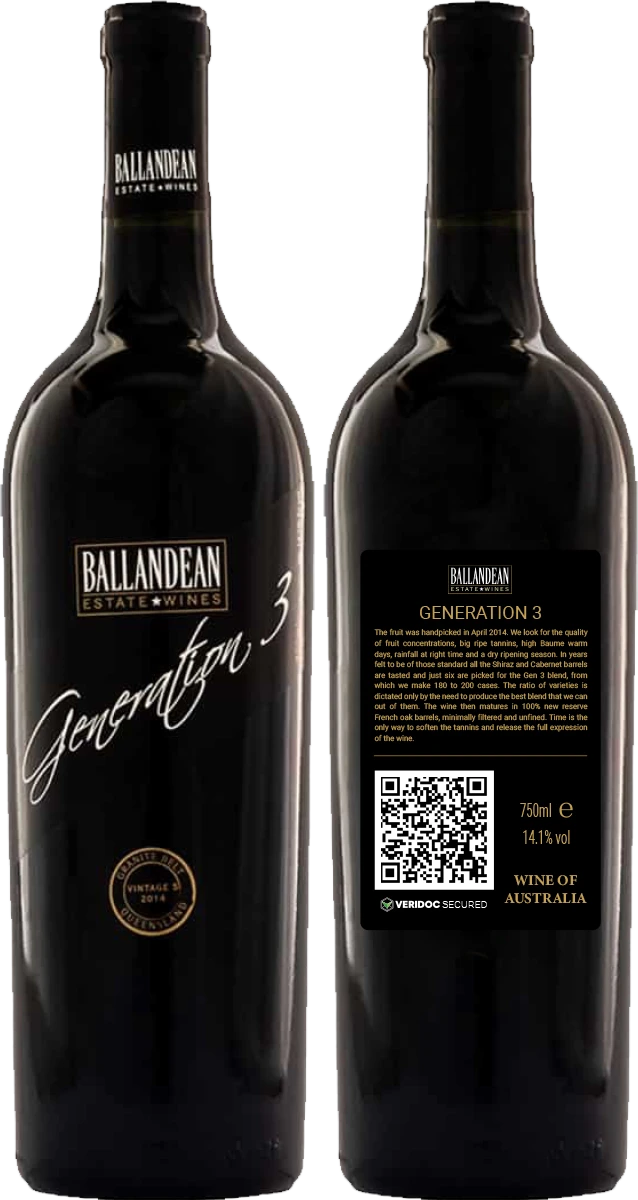 Wine Label With COS QR Code